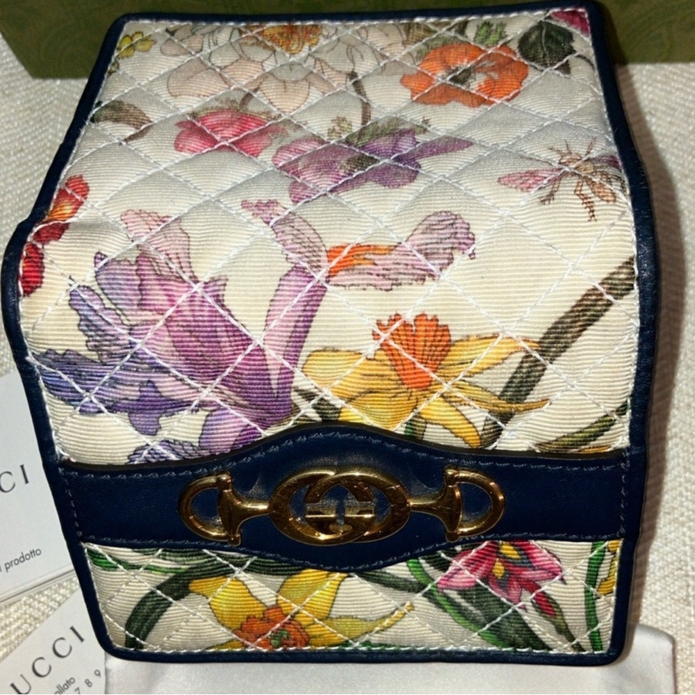 Full Inclusion! Gucci Horsebit GG Floral Trapuntata Multicolor Zumi Wallet - Picture 6 of 14